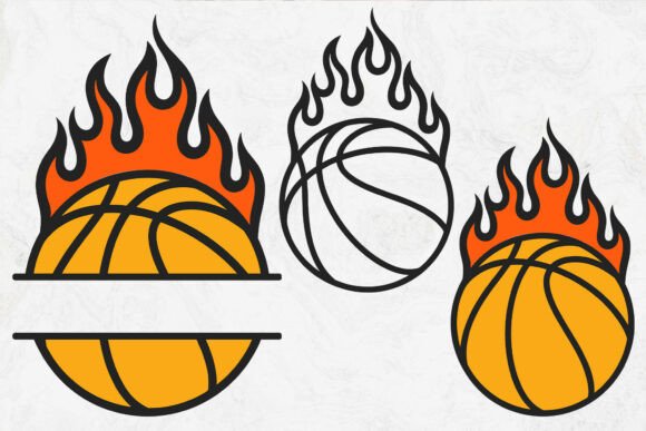 Basketball SVG with Flames