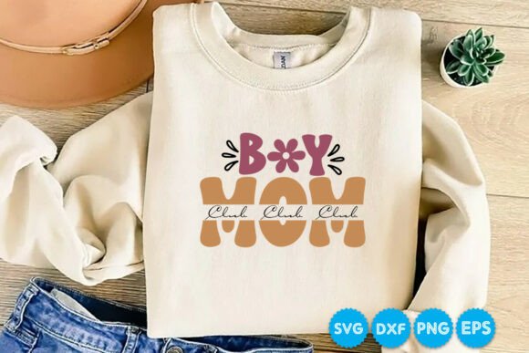 Boy Mom Club Retro SVG Design