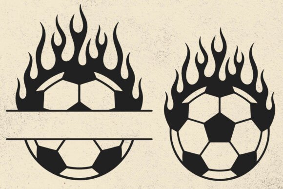 Soccer Ball SVG with Flames